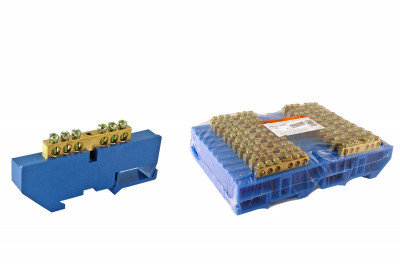 Шина "N" нулевая с изолятором на DIN-рейку 6x9мм стойка бол. 6 групп TDM Electric, SQ0801-0026