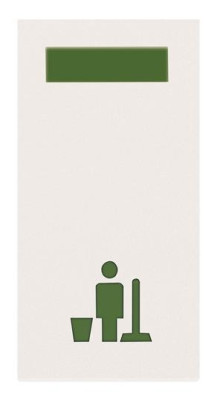 N2180.5 BL - Светосигнализатор с LED лампой, Уборка номера, 1-модульный, серия Zenit, цвет альпийский белый - 2CLA218050N1101