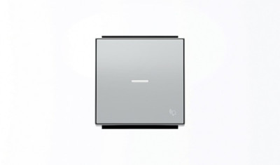 8504.3 PL - Клавиша для 1-клавишных выключателей/переключателей/кнопок с символом ЗВОНОК и линзой подсветки, серия SKY, цвет серебристый алюмини - 2CLA850430A1301