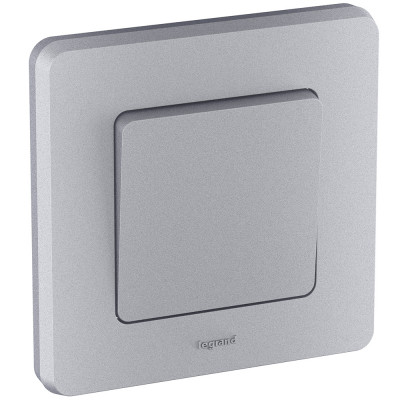 Legrand Выключатель одноклавишный - Legrand Inspiria - 10А 250В безвинтовые зажимы - алюминий, 673602