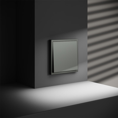 Выключатель с самовозвратом встраиваемый VOLTUM S70 одноклавишный 10А, (титан), VLS010606