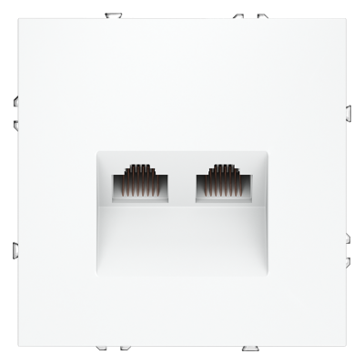 Розетка компьютерная встраиваемая VOLTUM S70 двойная RJ45+RJ45 кат.6, (белый матовый), VLS060202