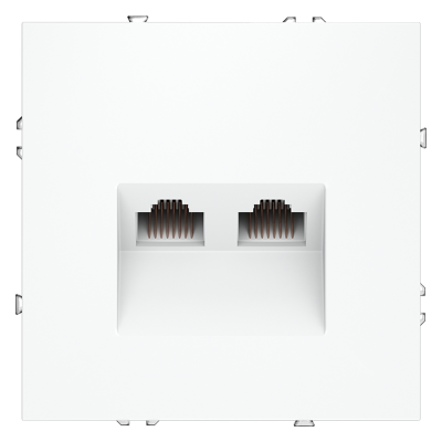 Розетка компьютерная встраиваемая VOLTUM S70 двойная RJ45+RJ45 кат.6, (белый матовый), VLS060202