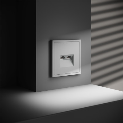 Розетка компьютерная встраиваемая VOLTUM S70 двойная RJ45+RJ45 кат.6, (белый матовый), VLS060202