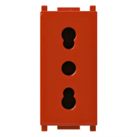 Vimar Розетка BPRESA 2P+T 16A P17/11 с антибактериальным покрытием красная, 14203.AB.R