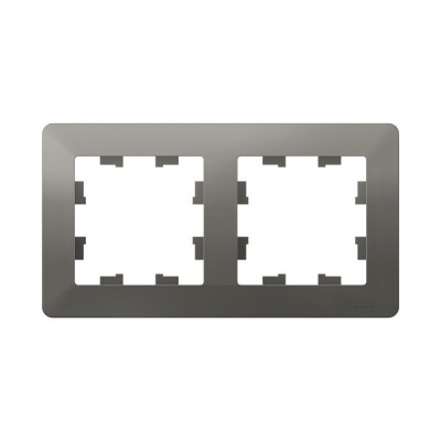 ATN220902 - ATLASDESIGN AIR 2-постовая РАМКА, СТАЛЬ/дымчатый черный, Systeme Electric