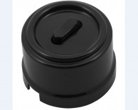 Bironi Выключатель 1-кл. проходной, пластик, цвет Черный (клавишный), B1-221-23