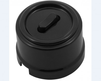 Bironi Выключатель 1-кл. проходной, пластик, цвет Черный (клавишный), B1-221-23