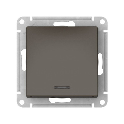 ATN000613S - ATLASDESIGN 1-клавишный ВЫКЛЮЧАТЕЛЬ с подсветкой, сх.1а, 10АХ, мех., быстрозажим. клем., МОККО, Systeme Electric