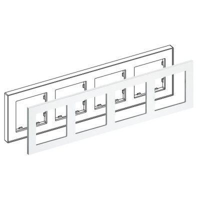 IRIDIUM Рамка на 4 поста, белый, Monaco 03 с кромкой, 03P401