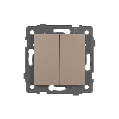 049886 - Механизм выключателя двухклавишный самовозвратный SWT-MKR2-PL-GD-V (250V, 10A) (Arlight, -)