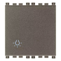 Vimar Кнопка 1P NO 10A 2 модуля с симв "лампа", Metal, 19008.2.L.M Vimar Кнопка 1P NO 10A 2 модуля с симв "лампа", Metal, 19008.2.L.M