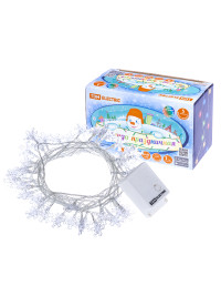 Гирлянда светодиодная "Снежинки" 50LED, 5м, 8 режимов, многоцвет., прозр. шнур, 250 В, TDM Electric, SQ0361-0047