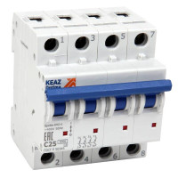 КЭАЗ OptiDin BM63 Автоматический выключатель 4P 25A B 6кА AC (BM63-4B25-УХЛ3)