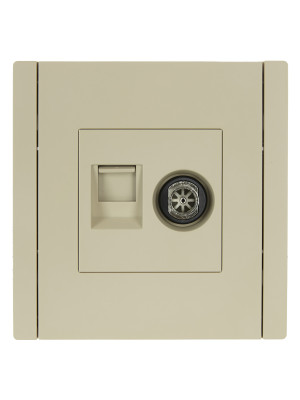 FORTE&PIANO Роз. двойная TV+RJ45 кат.6 FP437 ван. IEK, FP-AK20-2-K10