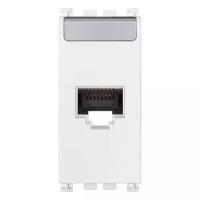 Vimar Розетка RJ45 Netsafe Cat6 UTP, с антибактериальным покрытием, белая, 19339.13.AB.B