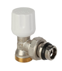 Вентиль радиаторный угловой ручной с кольцом 1/2" с выходом под евроконус, TR.215.04