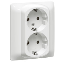 Legrand Двойная розетка - Galea Life - 2х2К+3 - винтовые клеммы - с защитными шторками - в сборе - white, 771031