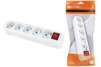 Колодка розеточная 5 гнезд 2П+3 с выключателем16А 250В белая TDM Electric, SQ1806-0037