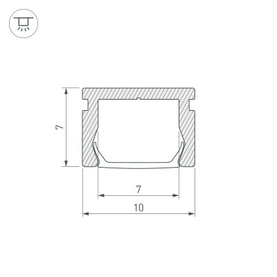 Профиль PIK-1007-2000 ANOD (Arlight, Алюминий), 023856