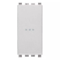 Vimar Кнопка 1P осевая NO 10A, серебро матовое, 20108.N