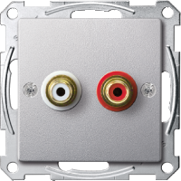 SM Мех-зм аудиорозетки с накладкой, алюм.