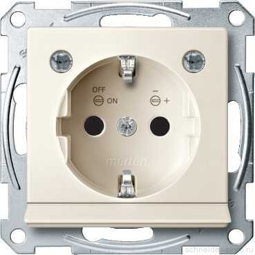 SM Розетка с индикатором и шторк. 2К+З 16А 250В~, беж.