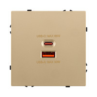 Розетка USB A+C 65W, золотой Kollinger Eclipse EC-024GD