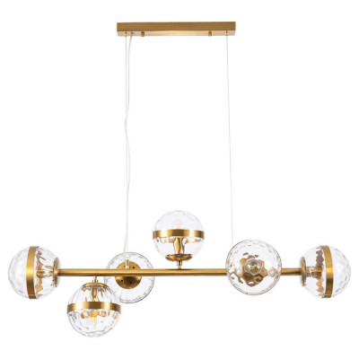 Arte Lamp DELACRUA, Люстра, цвет арматуры - ПОЛИРОВАННАЯ МЕДЬ, цвет плафона/декора - ПРОЗРАЧНЫЙ, 6х40W E14, A7770SP-6PB