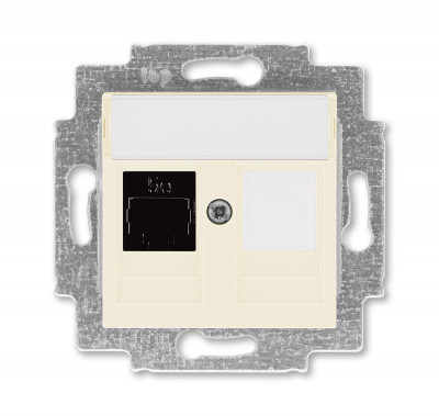 5014H-A51017 17W - Розетка информационная ABB Levit RJ45 категория 5e и заглушка слоновая кость - 2CHH295117A6017