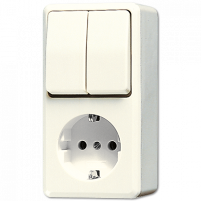 Штепсельная розетка SCHUKO для накладного монтажа с сдвоенным выключателем, 675A