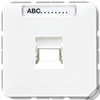 Крышка для модульных гнезд AMP с полем для надписи, 569-1WE Крышка для модульных гнезд AMP с полем для надписи, 569-1WE