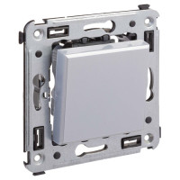 4404113 - ДКС Переключатель одноклавишный в стену, "Avanti", "Закаленная сталь"