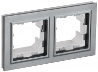 BRITE Рамка 2-мест. IP44 РУ-2-БрС-44 сталь IEK, BR-M22-44-K46