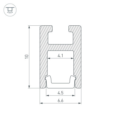 Профиль ARH-MICRO-0610-2000 ANOD (Arlight, Алюминий), 036384
