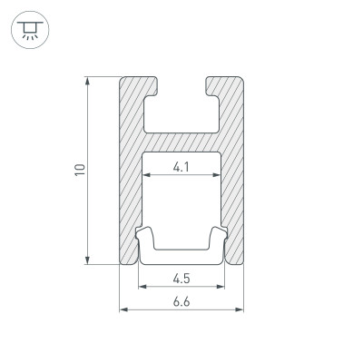 Профиль ARH-MICRO-0610-2000 ANOD (Arlight, Алюминий), 036384