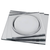 Светильник встраиваемый со светодиодной подсветкой 20LED*2835 SMD 4000K, 15W GX53, без лампы, прозрачный, хром, CD5024 квадрат с драйвером в комплекте, Feron 40523