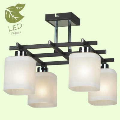 LUSSOLE COSTANZO Люстра потолочная, цвет основания - хром, плафон - стекло (цвет - белый), 4x6W E14, GRLSL-9007-04