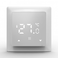 Donel Термостат с датчиком пола с Wi-Fi, программируемый через приложение,16 A, 55*55 мм, белое стекло,DTEF16WS-WiFi