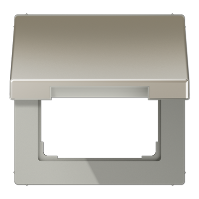 Крышка откидная для штепсельных розеток с платой 50?50 мм; благородная сталь, ES2990KL