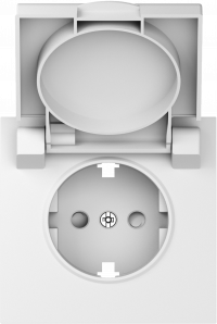 Donel S08 матовый белый накладка для розетки Schuko с заземлением, с крышкой, 16A 250 В~, серия DB, DS45433