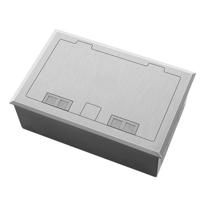 Люк напольный на 2 модуля (горизонт.), металлический, h=65мм, с рамкой, крышка без углубления, TIMIUX, нержавеющая сталь, EU2GH65R ST