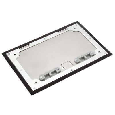 Люк напольный на 2 модуля (горизонт.), металлический, h=65мм, с рамкой, крышка без углубления, TIMIUX, нержавеющая сталь, EU2GH65R ST