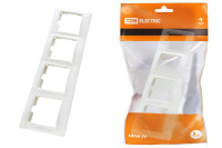 Рамка 4-х постовая горизонтальная белая "Таймыр" TDM Electric, SQ1814-0030