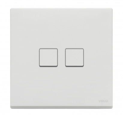 Выключатель 2-кнопочный, цвет белый матовый, серия Eikon Exé Flat