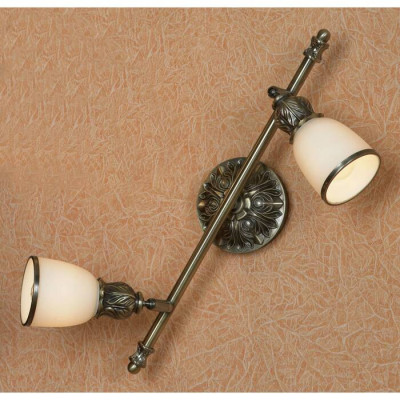 LUSSOLE FURLO Спот, цвет основания - бронзовый, плафон - стекло (цвет - белый), 2x40W E14, LSL-7301-02
