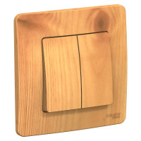 BLANCA С/У 2-клавишный ВЫКЛЮЧАТЕЛЬ (cх.5), 10А, 250B, ЯСЕНЬ