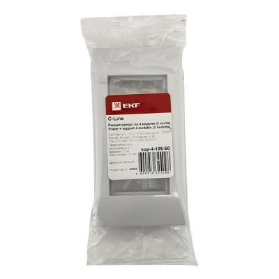 Рамка+суппорт 4 модуля (2 поста) для парапетного кабельного канала EKF C-Line