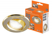 Светильник встраиваемый поворотный СВ 02-01 MR16 50Вт G5.3 матовый никель/золото TDM Electric, SQ0359-0001