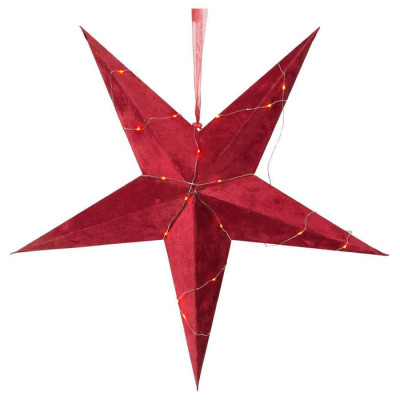 501-62 Светильник STAR VELVET,  40X0,06W (LED), 4,5V, 60х60см, картон, красный, 3x АА (не в комплект